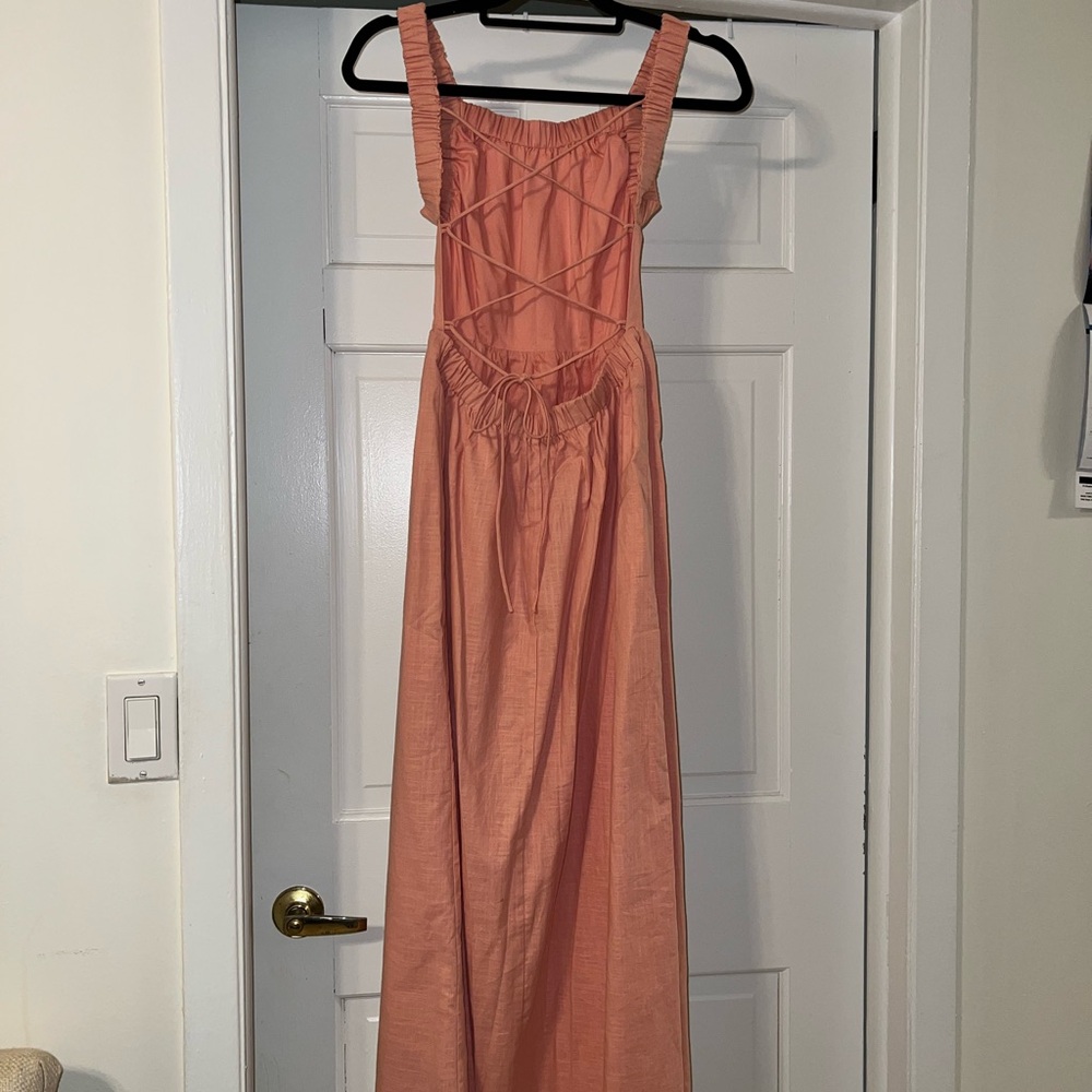 Elegant Coral Maxi Dress